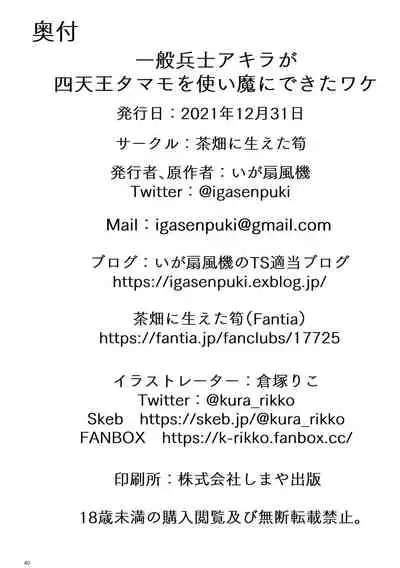 Ippan Heishi Akira ga Shitennou Tamamo wo Tsukaima ni Dekita Wake